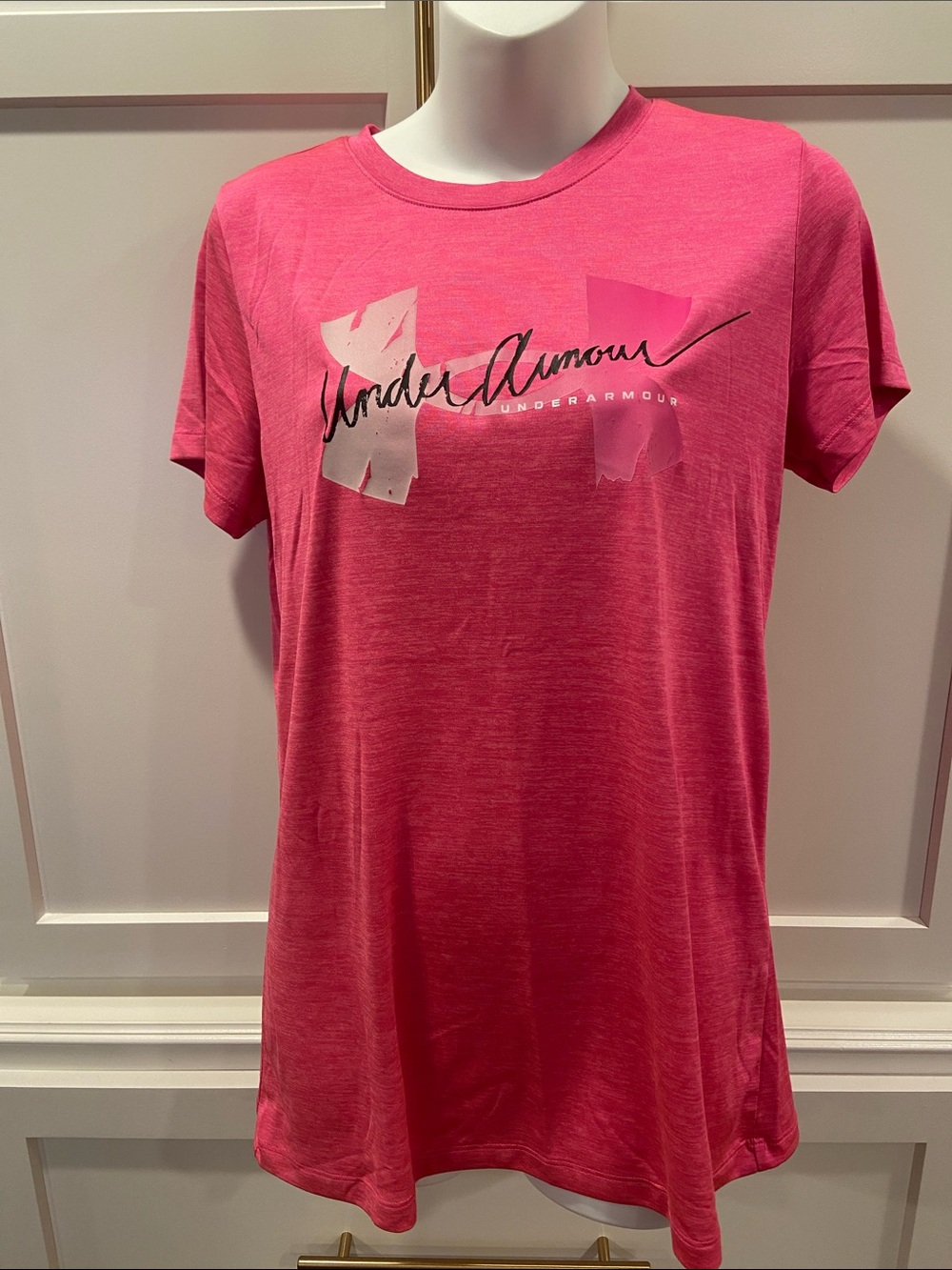 Under Armour heatgear loose Women's Hot Pink Logo Short Sleeve Tee